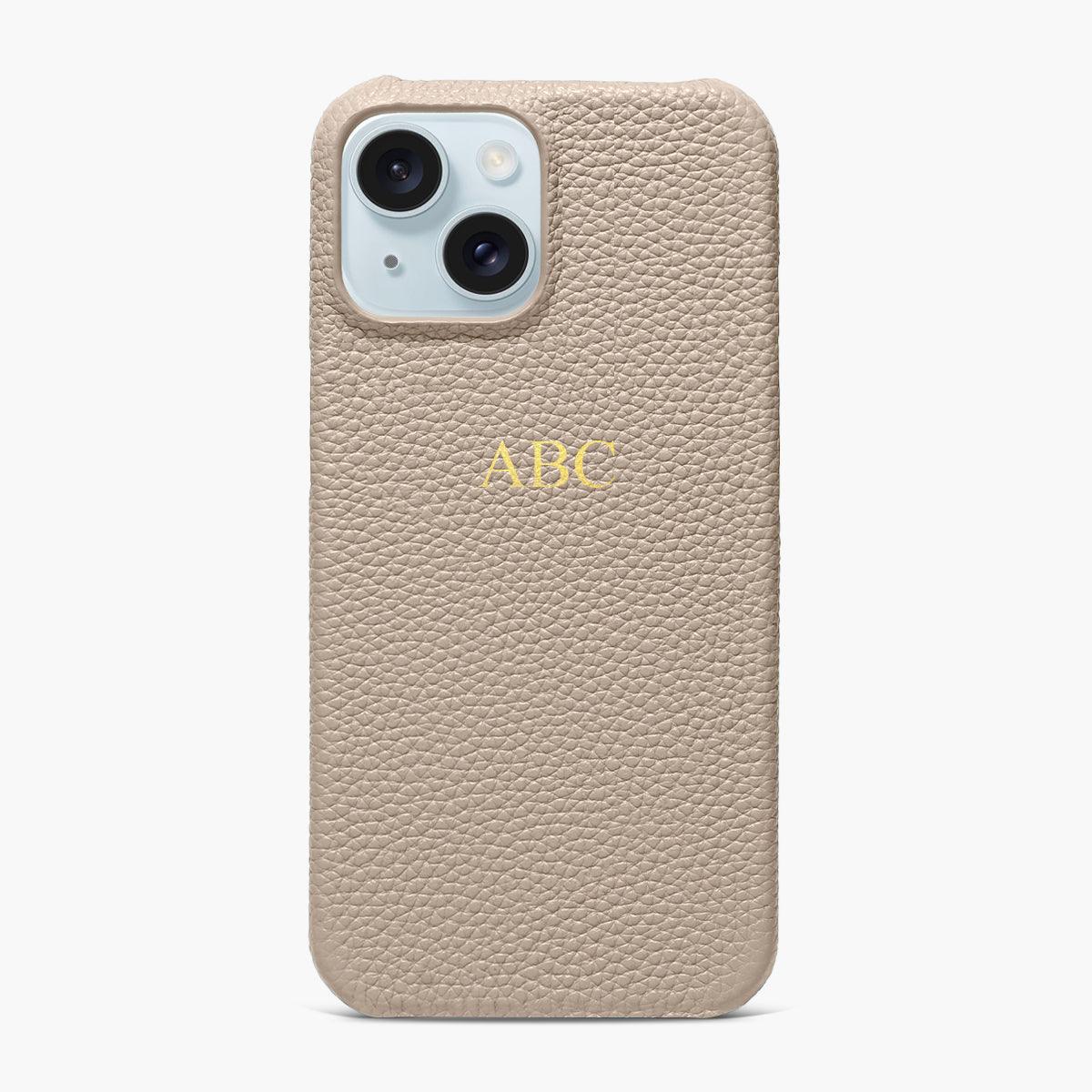 Foil Embossed iPhone 15 Phone Case - Luxe Leather #colour_nude pebble leather