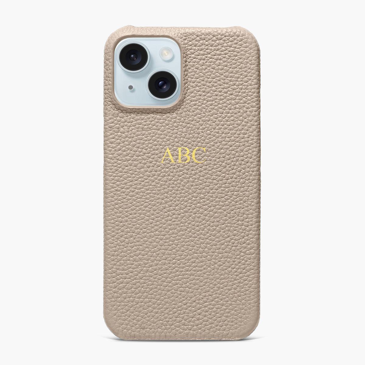 Foil Embossed iPhone 15 Plus Phone Case - Luxe Leather #colour_nude pebble leather