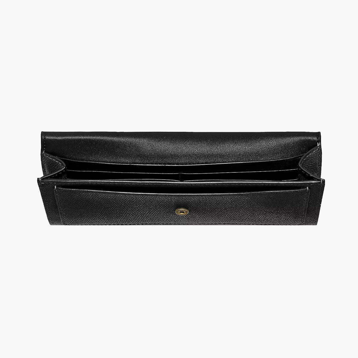 BLACK LONG PURSE WITH ZIPPED POCKET