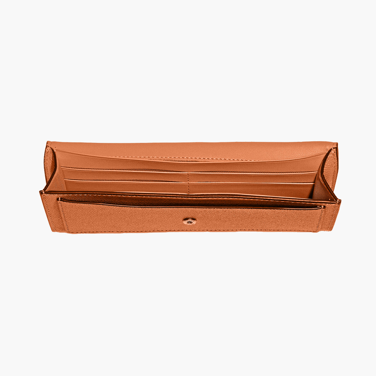 BROWN LONG PURSE WITH ZIPPED POCKET