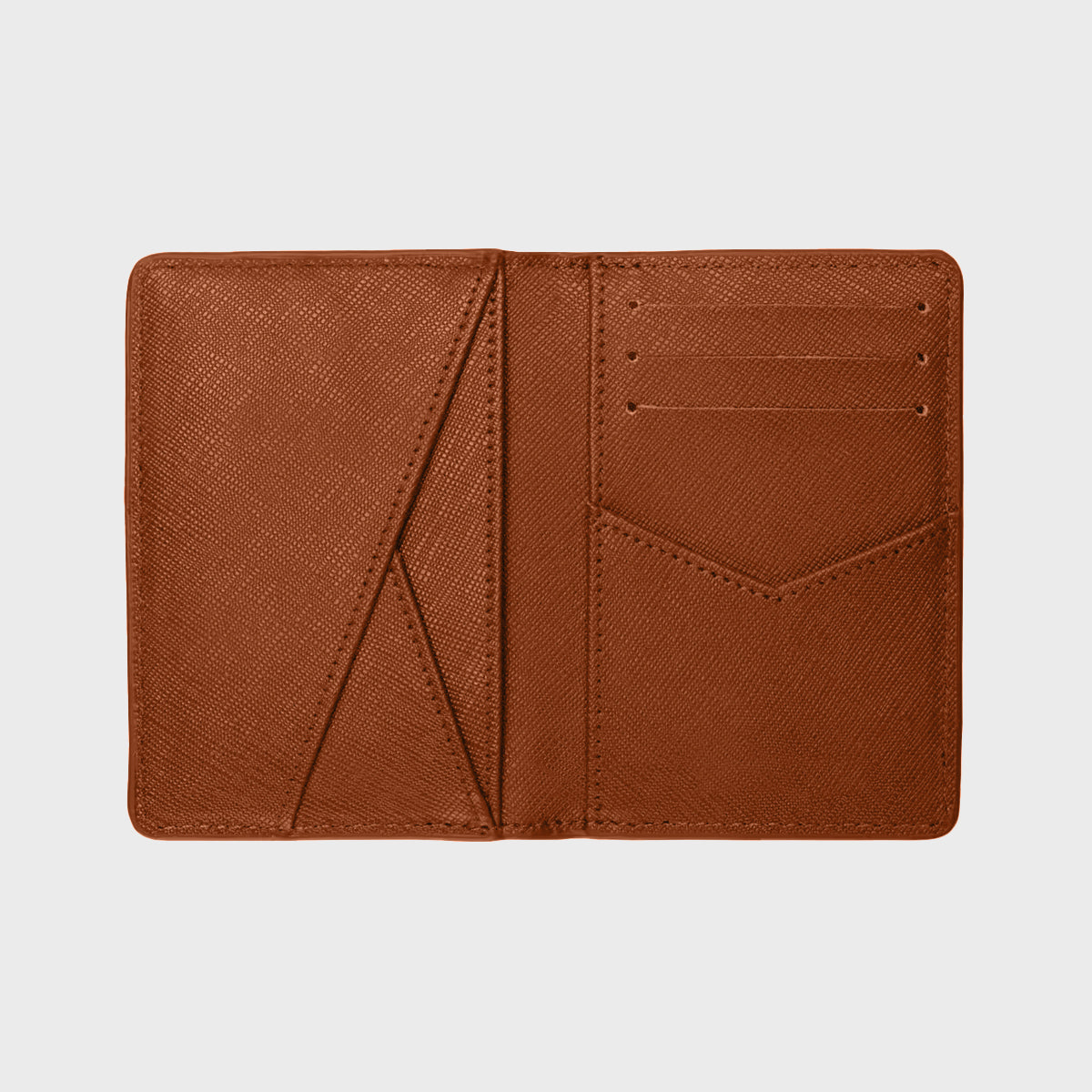 Brown Saffiano Bi-Fold Wallet