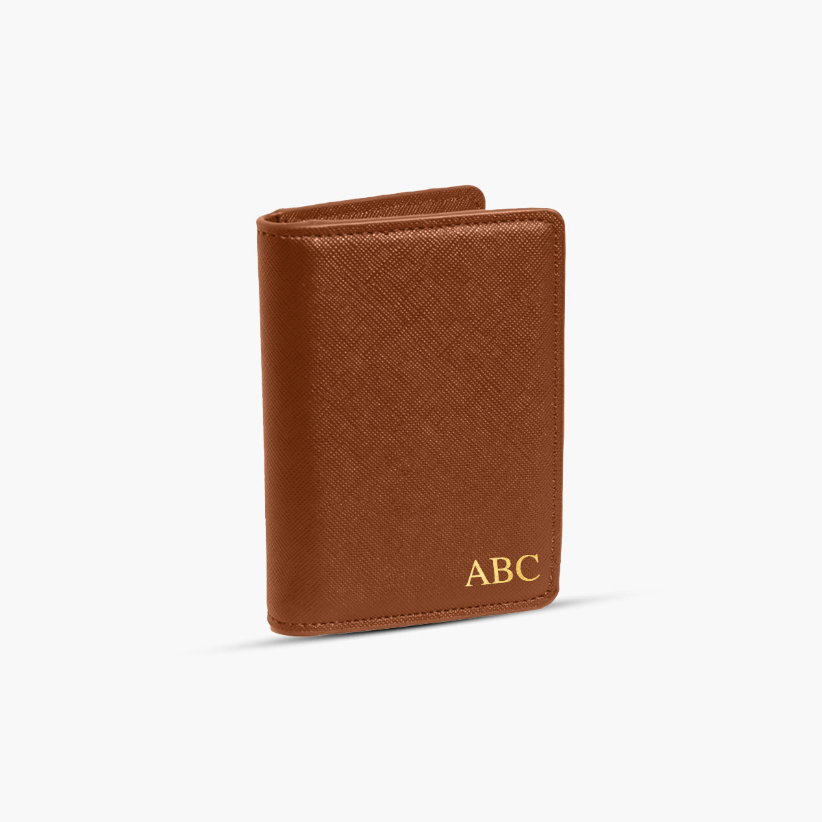 Brown Saffiano Bi-Fold Wallet