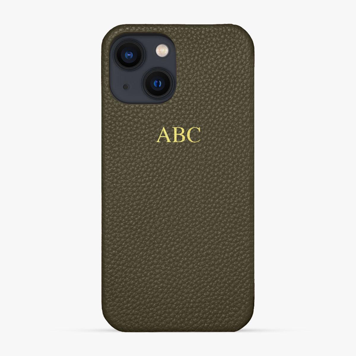 Foil Embossed iPhone 15 Phone Case - Luxe Leather #colour_khaki pebble leather