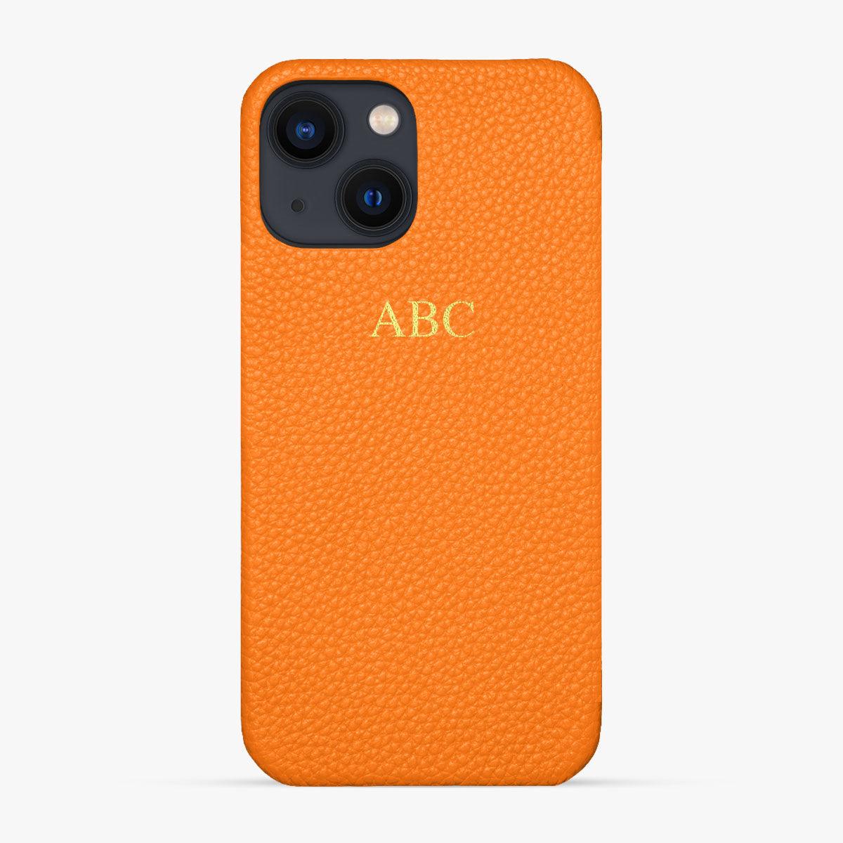 Foil Embossed iPhone 15 Phone Case - Luxe Leather #colour_orange pebble leather