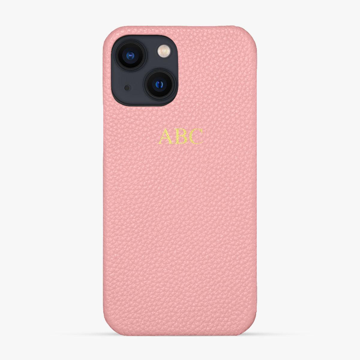 Foil Embossed iPhone 15 Phone Case - Luxe Leather #colour_pink pebble leather