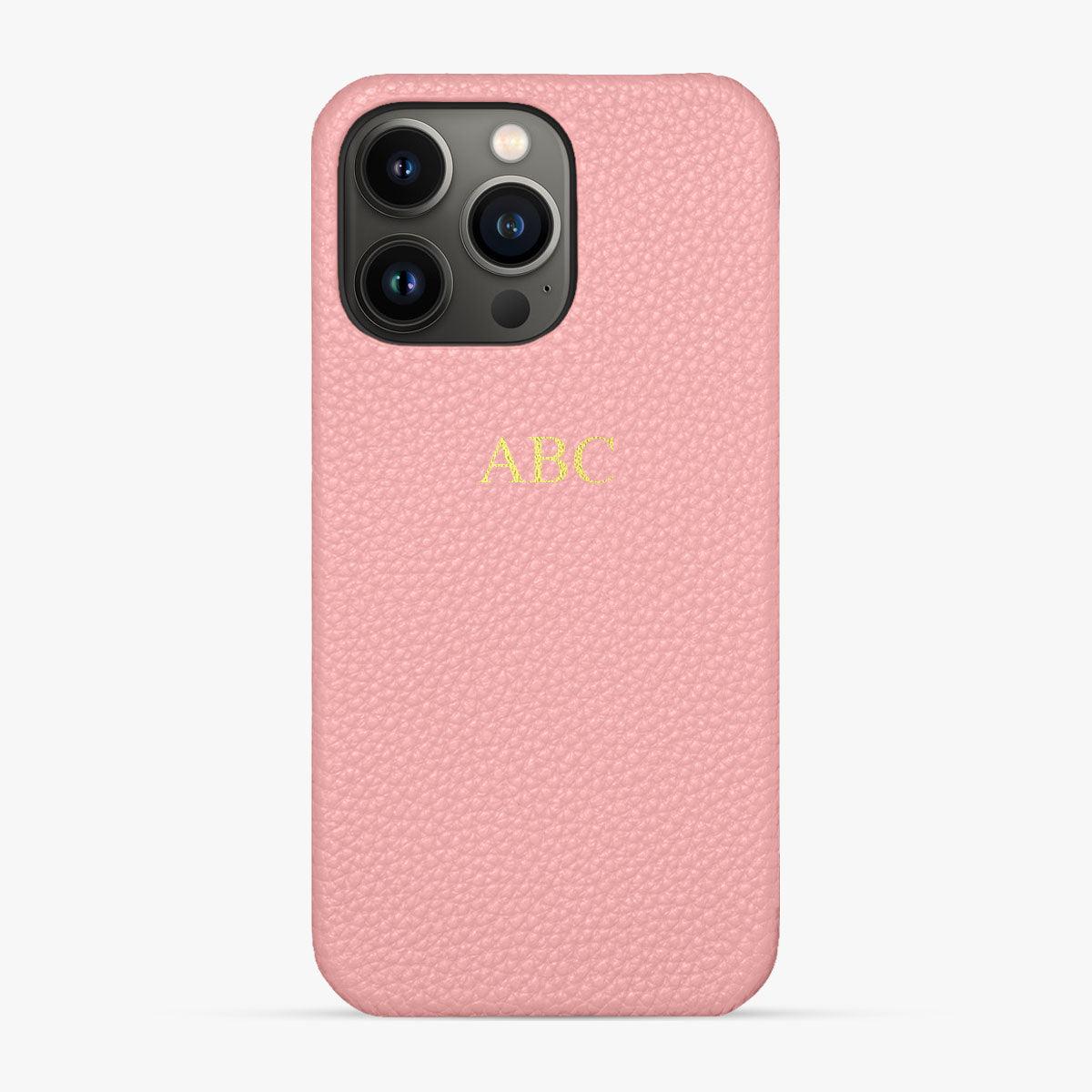 Foil Embossed iPhone 15 Pro Max Phone Case - Luxe Leather #colour_pink pebble leather