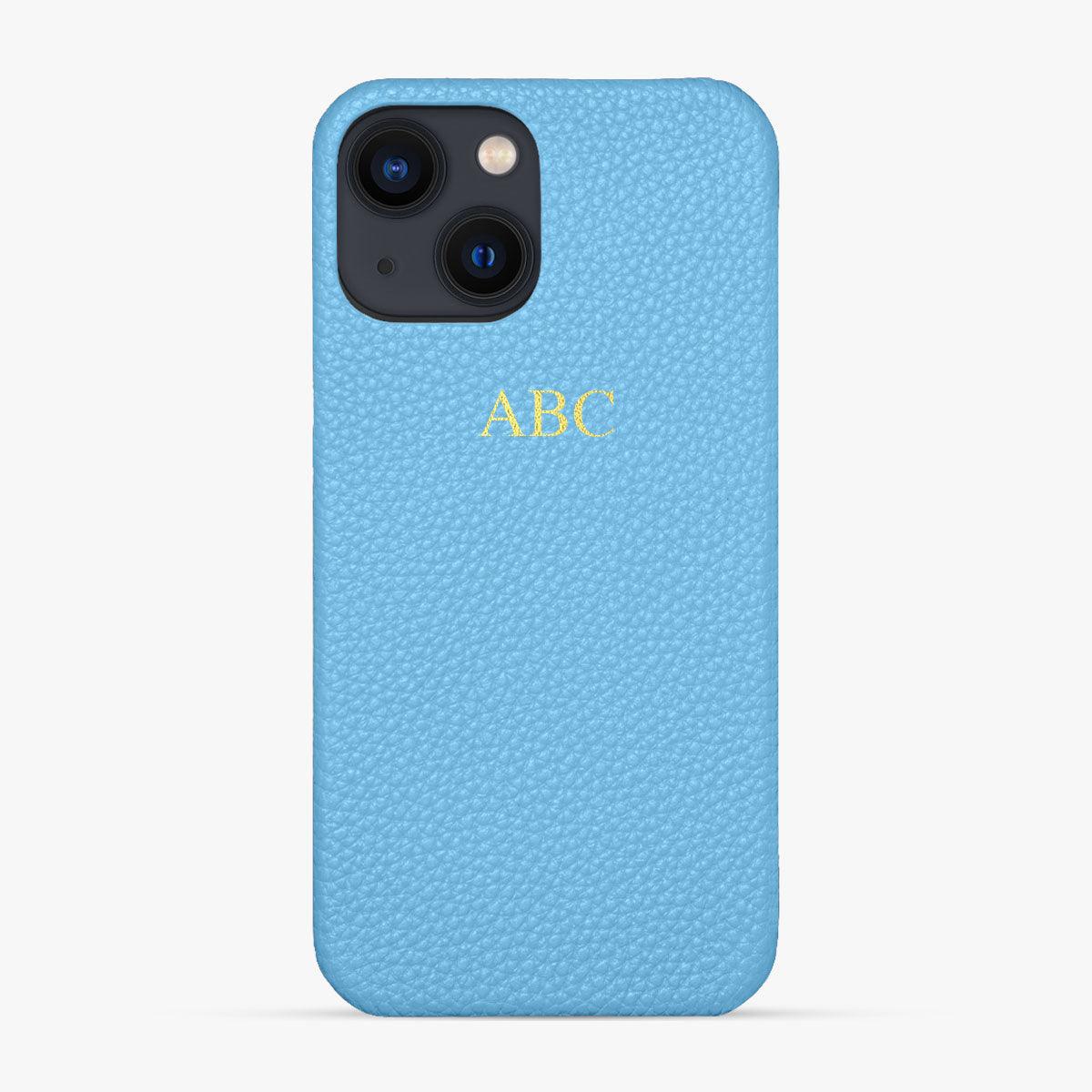 Foil Embossed iPhone 15 Phone Case - Luxe Leather #colour_sky blue pebble leather