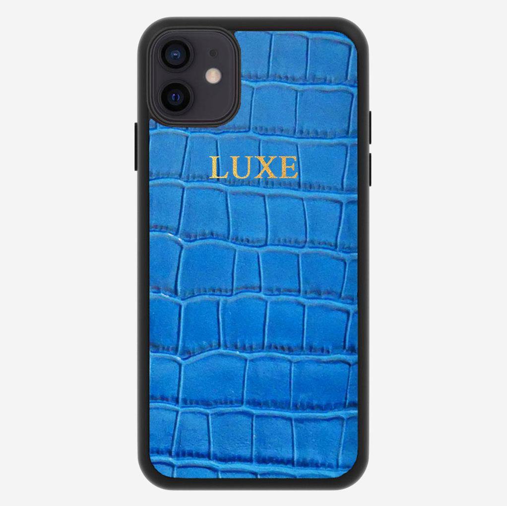 Blue Croco iPhone Case - Luxe Leather