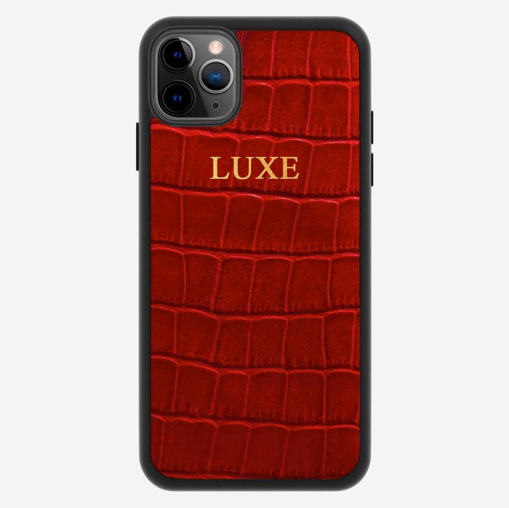 Red Croco iPhone Case - Luxe Leather