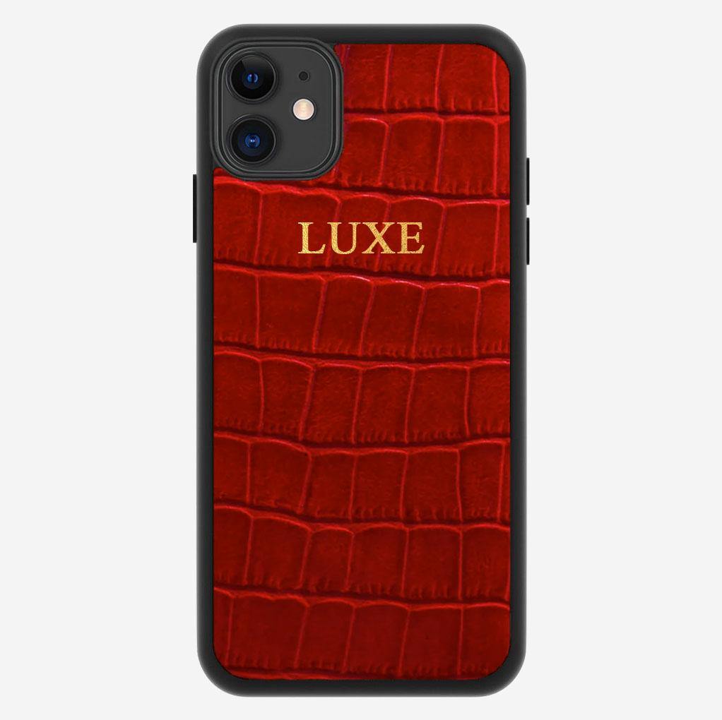 Red Croco iPhone Case - Luxe Leather