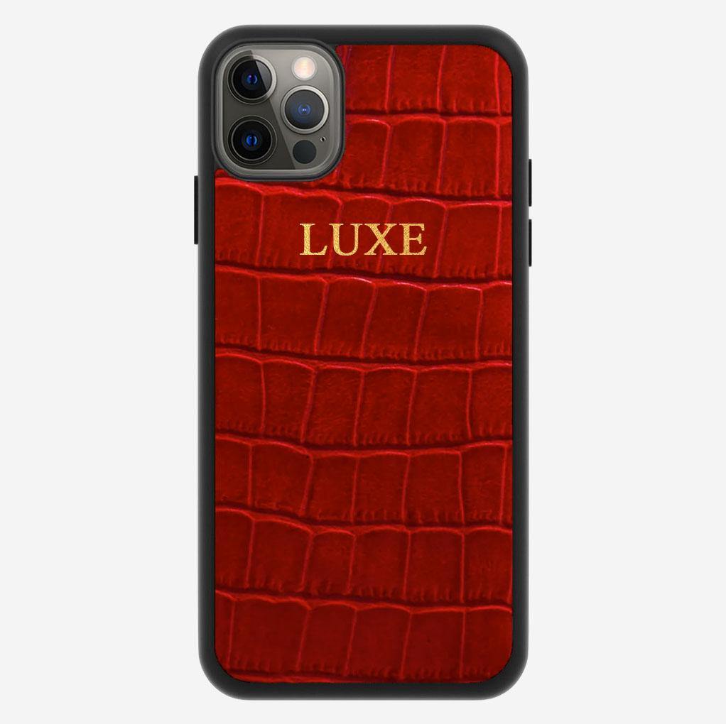 Red Croco iPhone Case - Luxe Leather