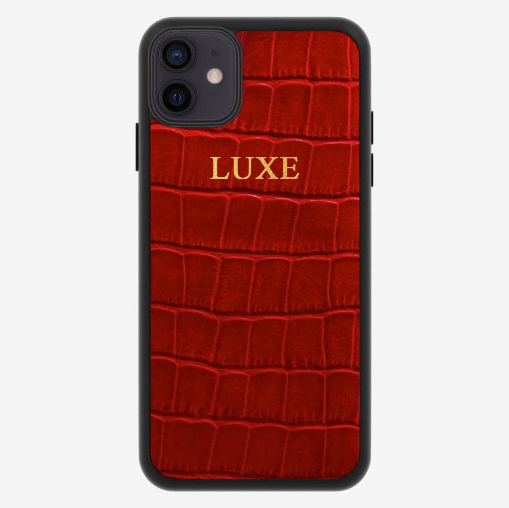 Red Croco iPhone Case - Luxe Leather