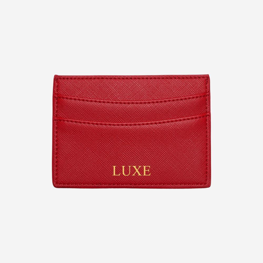 Red Saffiano Card Holder - Luxe Leather