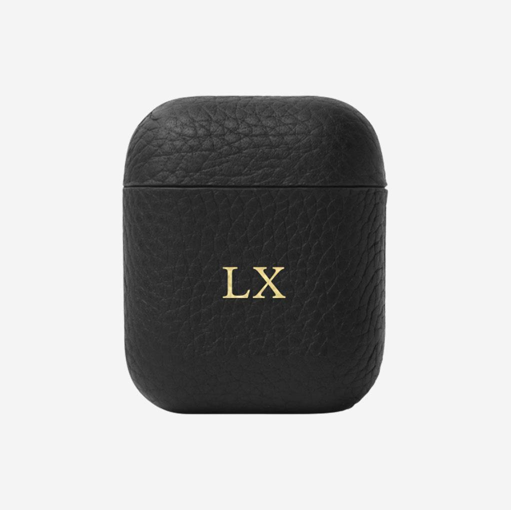 Caviar Black Pebble Leather AirPod Case - Luxe Leather