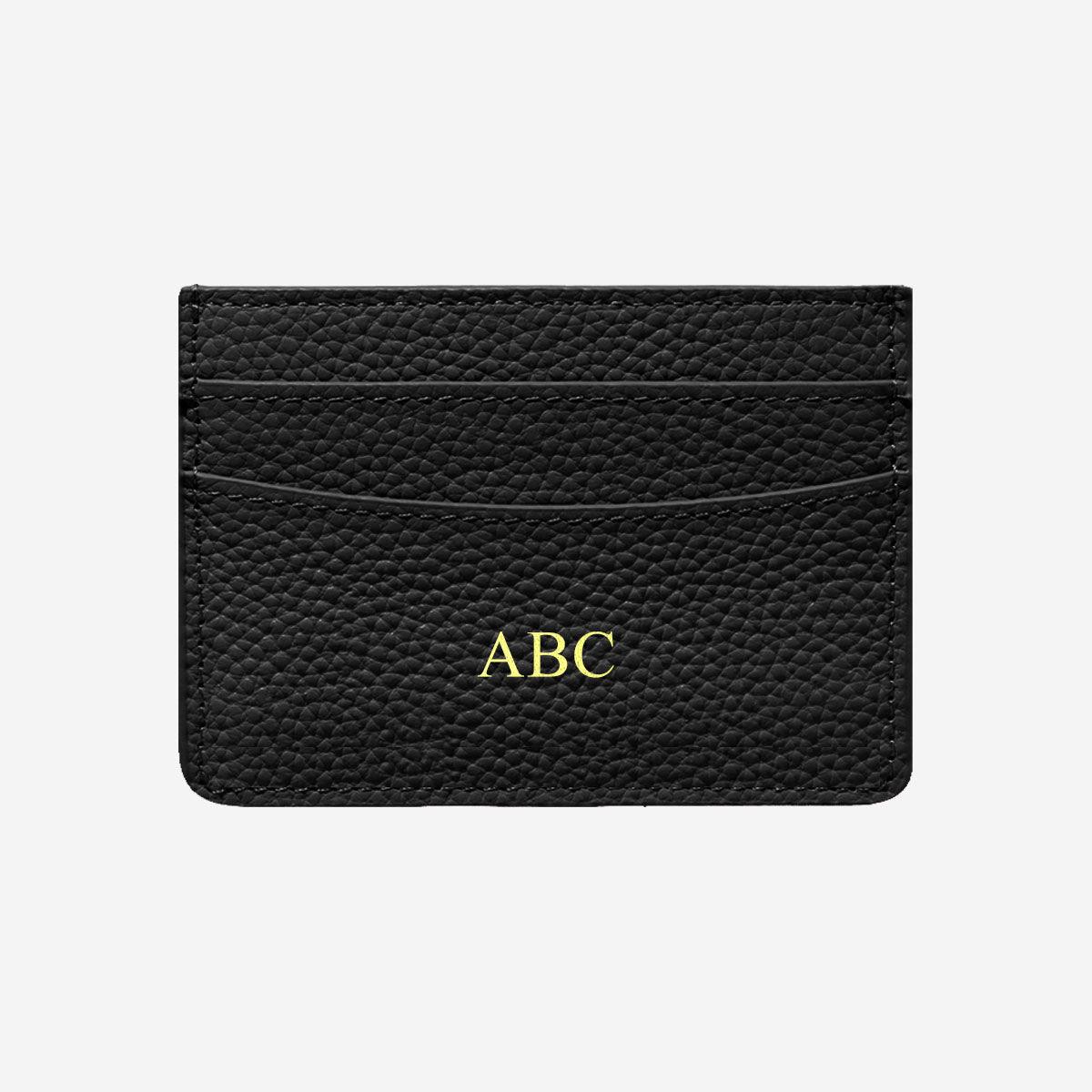 Black Pebble Leather Card Holder - Luxe Leather