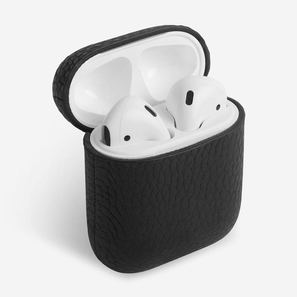 Caviar Black Pebble Leather AirPod Case - Luxe Leather