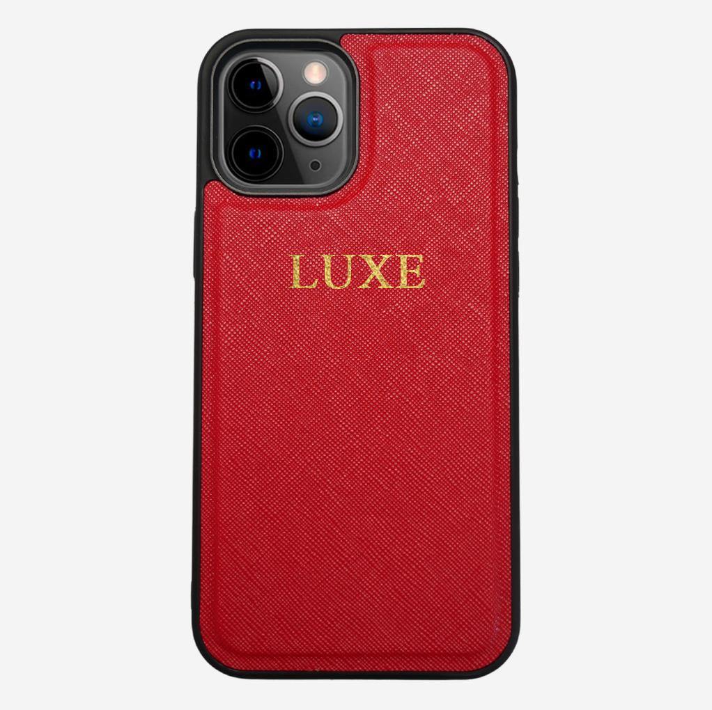 Red Saffiano iPhone 11 Pro Case - Luxe Leather