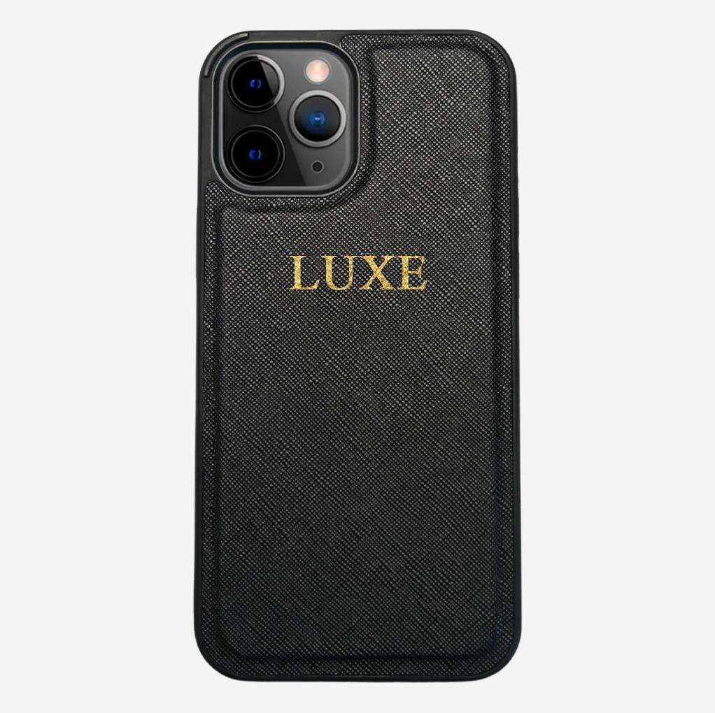 Black Saffiano iPhone 11 Pro Case - Luxe Leather