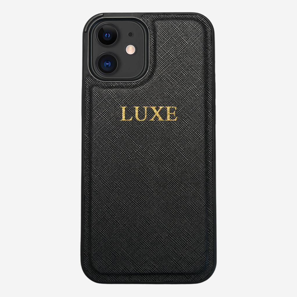 Black Saffiano iPhone 11 Case - Luxe Leather