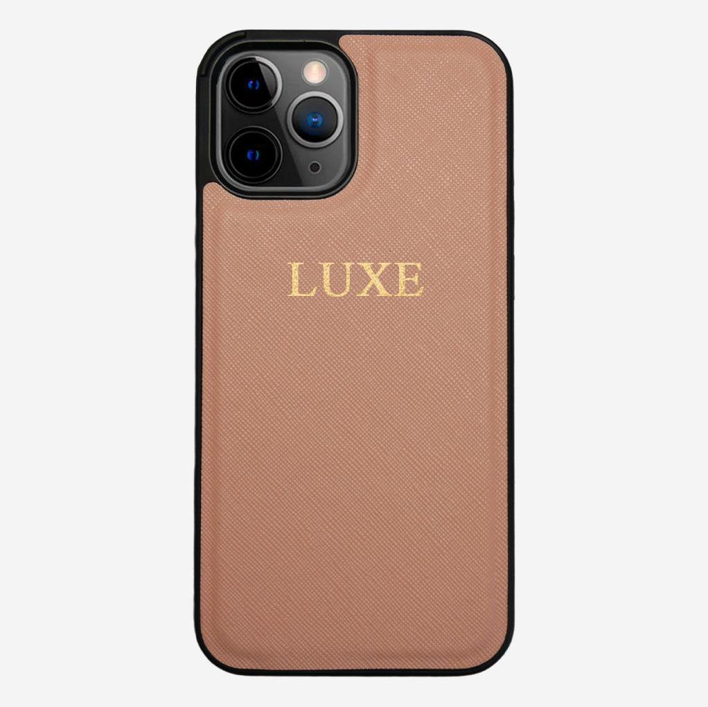 Nude Taupe Saffiano iPhone 11 Pro Case - Luxe Leather