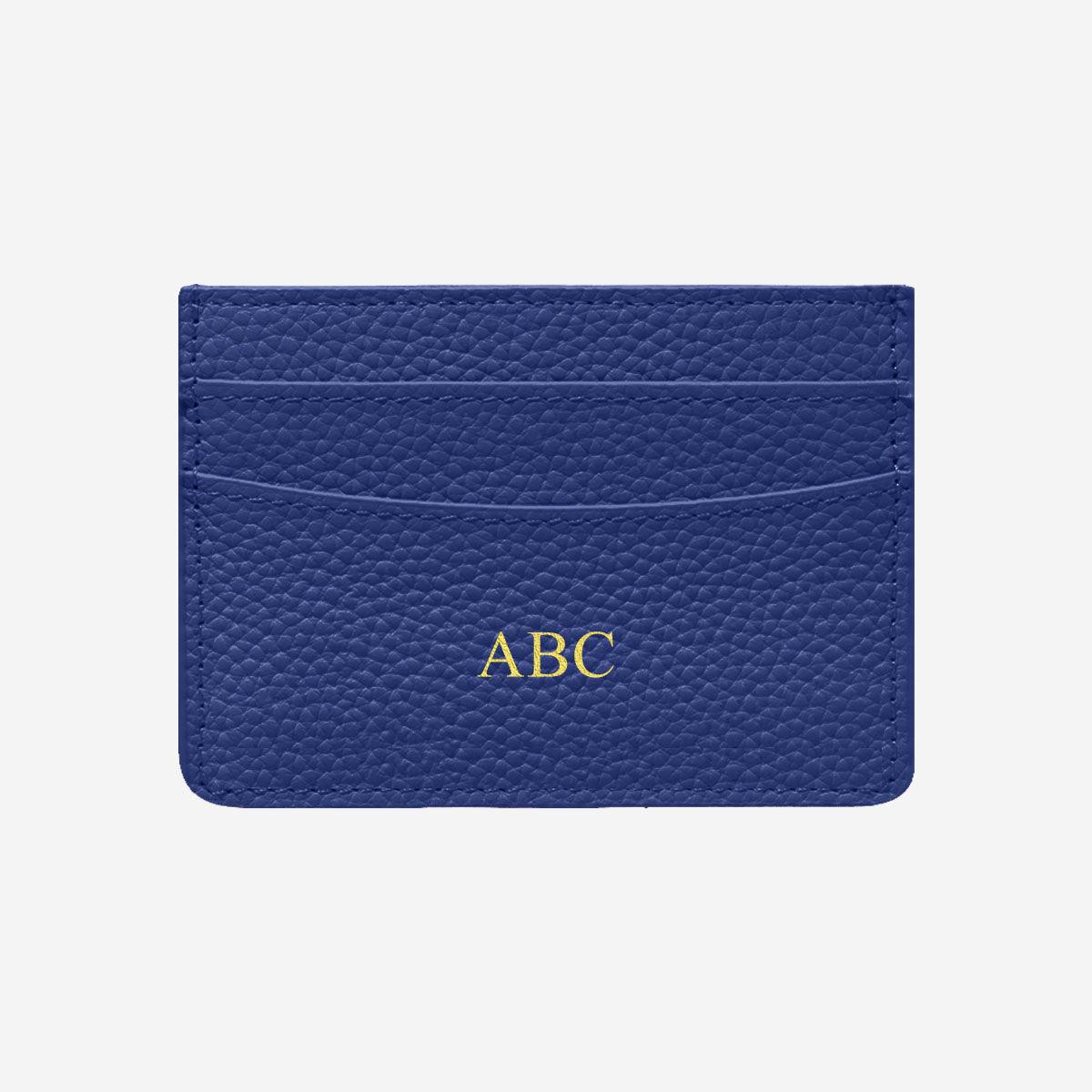 Royal Blue Blue Pebble Leather Card Holder - Luxe Leather